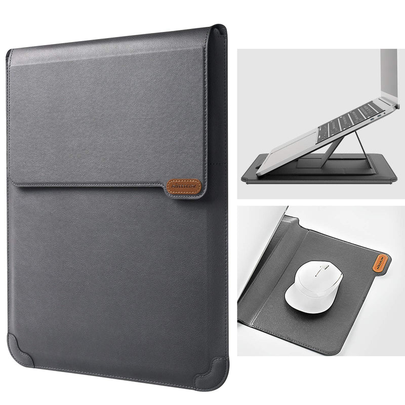 Nillkin Laptop Sleeve for MacBook Air M4(2025)/Pro 13/MacBook Air 13 inch, MacBook Air Sleeve with Laptop Stand and Mouse Pad, Case Bag for 13-14 inch MacBook, ASUS, Dell, HP, Grey Gray