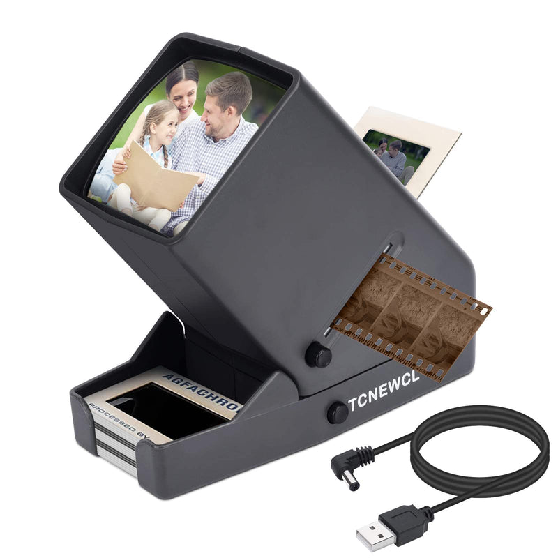 TCNEWCL 35mm Slide and Film Viewer, Negative Scanner, Desk Top LED Lighted Illuminated Viewing, 3X Magnification, USB Powered