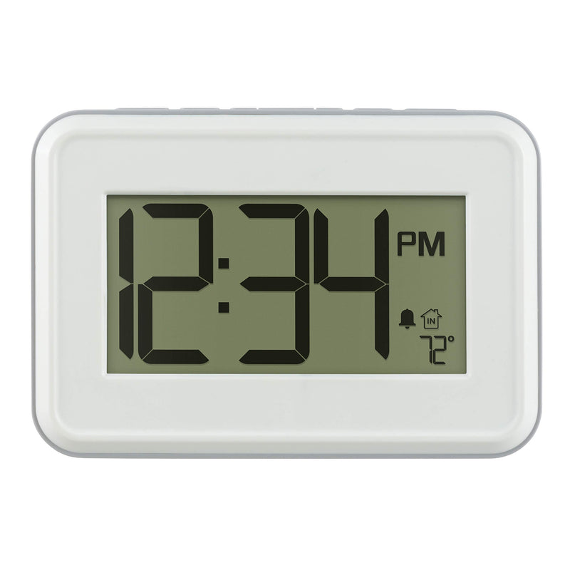 La Crosse Technology 513-113W-INT Digital White Wall Clock with Temperature & Countdown Timer