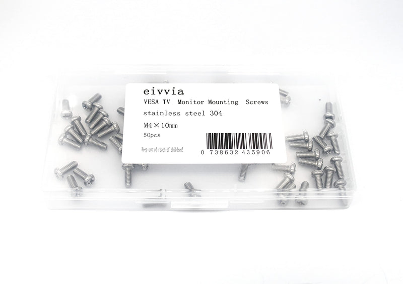 50Pcs VESA TV Monitor Mounting Screws M4 x 10mm