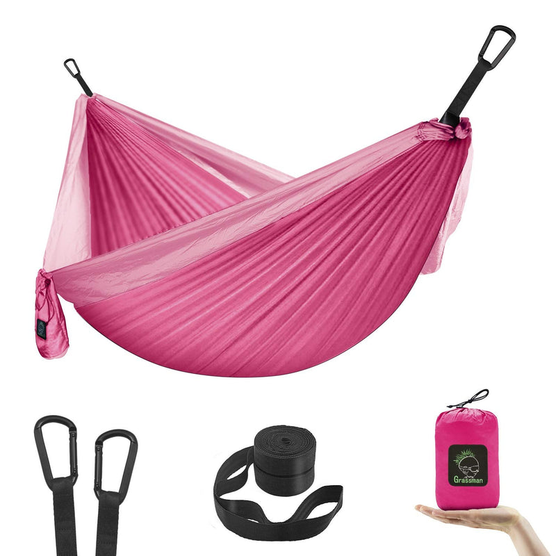 Grassman Kids Hammock- Small Hammock for Camping Portable Hammock for Child Girls Boys Ultralight Backpack Mini Hammocks with Straps Pink one pack