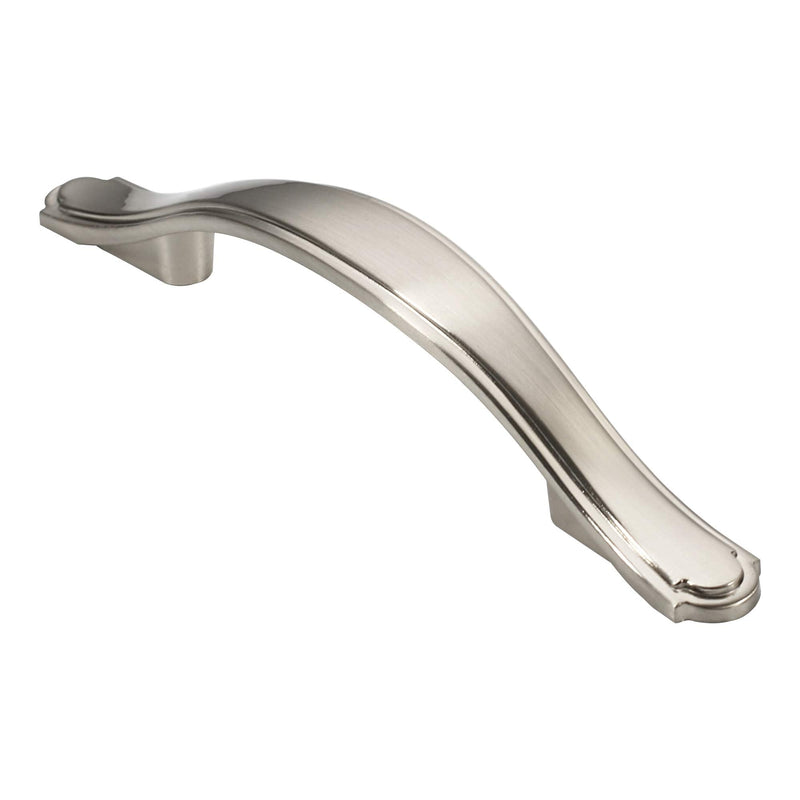 Alzassbg 10 Pack Brushed Satin Nickel Cabinet Pulls, 3 Inch(76mm) Hole Centers Cabinet Handles Arch Kitchen Hardware for Cabinets and Drawer AL3028SN Traditional - Brushed Satin Nickel 3" Hole Center