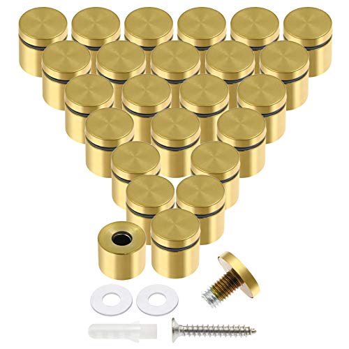 Luomorgo 1" x 1" Stainless Steel Standoff Screws, Gold, 24 Pcs 1" x 1" / 25mm x 25mm