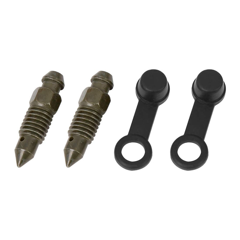 F FIERCE CYCLE 2Pcs M8x1.25mm Banjo Bolt Bleeder Screw with Cap for Motorcycle Brake Master Cylinder