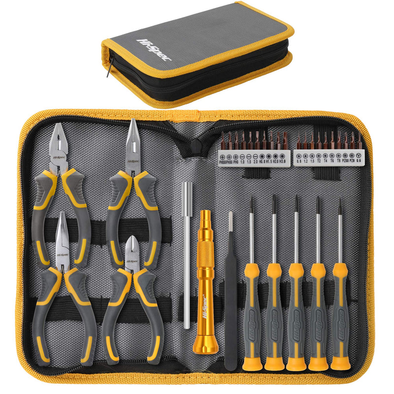  [AUSTRALIA] - Hi-Spec 32pc Electronics Repair & Opening Tool Kit Set for Laptops, Phones, Devices, Computer & Gaming Accessories. Precision Small Screwdrivers with Pentalobe Bits for iPhones & MacBooks