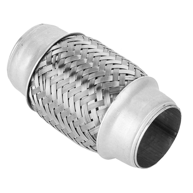 Exhaust Flex Pipe Adaptor, 1.5" x 4" Durable Universal Stainless Steel SS Double Braided Flex Pipe Exhaust Adaptor Piping