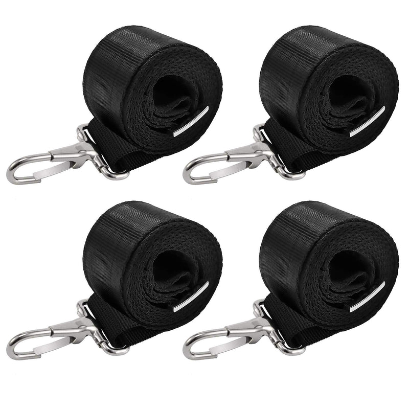Adjustable Bimini Boat Top Strap Loops Single Snap Hook 28"~60" Boat Awning Marine Webbing Hardware (4 PCS)