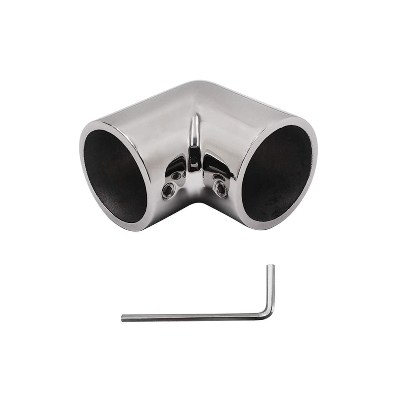 SHENGHUISS Boat Hand Rail Fitting Marine Grade 316 Stainless Steel Boat Accessories Polished Pipe Connector with L Shape Hex Key 1-1/4 inch 90 Degree