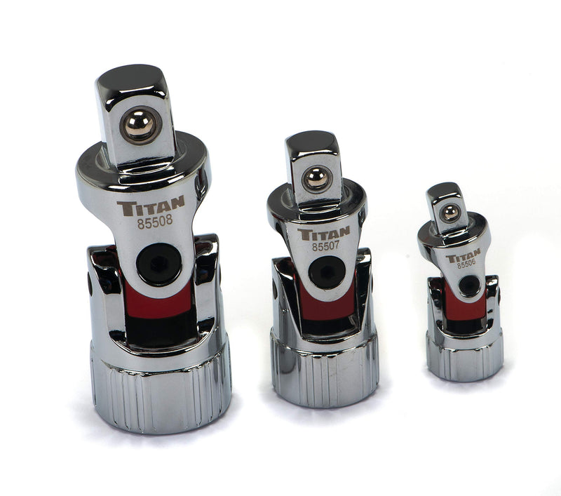 Titan 85505 3-Piece Auto Flex Universal Joint Socket Set 3pc Set