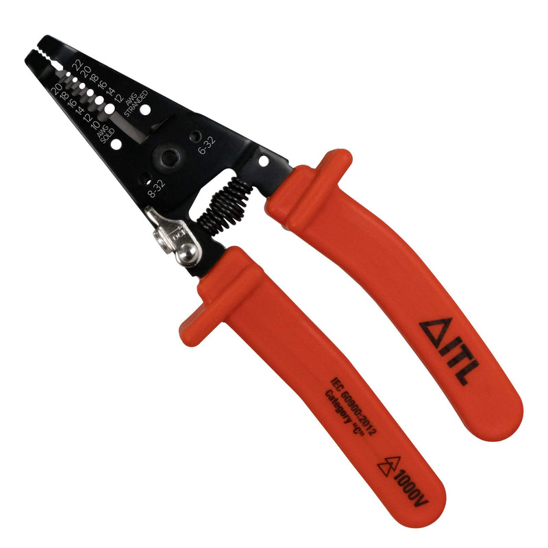 Jameson Insulated Wire Strippers – Heavy-Duty Electrical Protection, Rated for 1,000 Volts – Durable Nylon 11 Construction, Ideal for Utility, Electrical, and Telecommunication Applications
