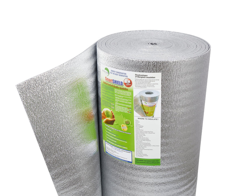 SmartSHIELD -5mm 16''X50ft R17 Reflective Insulation Roll, Foam Core Radiant Barrier, Thermal Insulation - FOIL / FOIL 16"x50ft