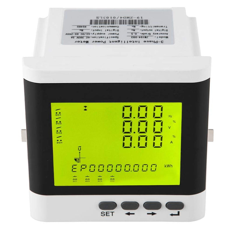 Oumefar Multi Function Three Phase Programmable Electric Watt Active Power Meter Volt Monitor High Precision Digital LED Ammeter Voltmeter LCD Display Panel