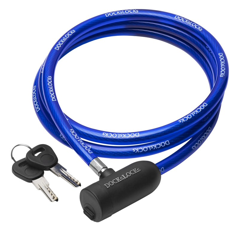 Security Cable Lock (5' to 25’ Lengths) with Keys | Weatherproof, Multi-Purpose, Anti-Theft Protection, 10mm Diameter, For Kayaks, Bikes, Paddleboards, Scooters, Equipment 10ft