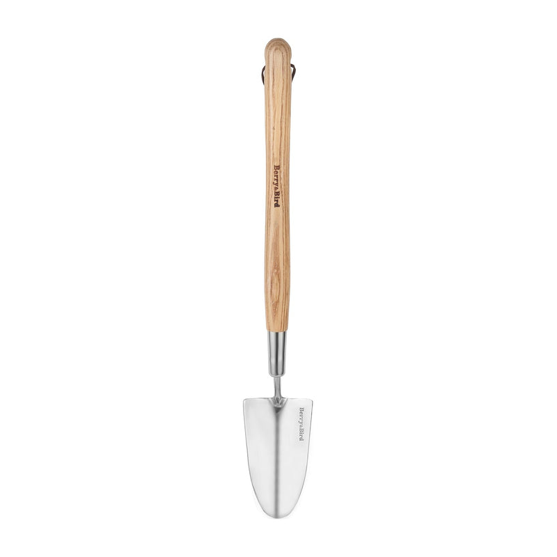 Berry&Bird Garden Trowel with Long Handle, 23.43in Stainless Steel Short Shovel with Wood Handled for Digging, Gardening, Transplanting, Planting and Weeding 23.43 inches Long Hand Trowel