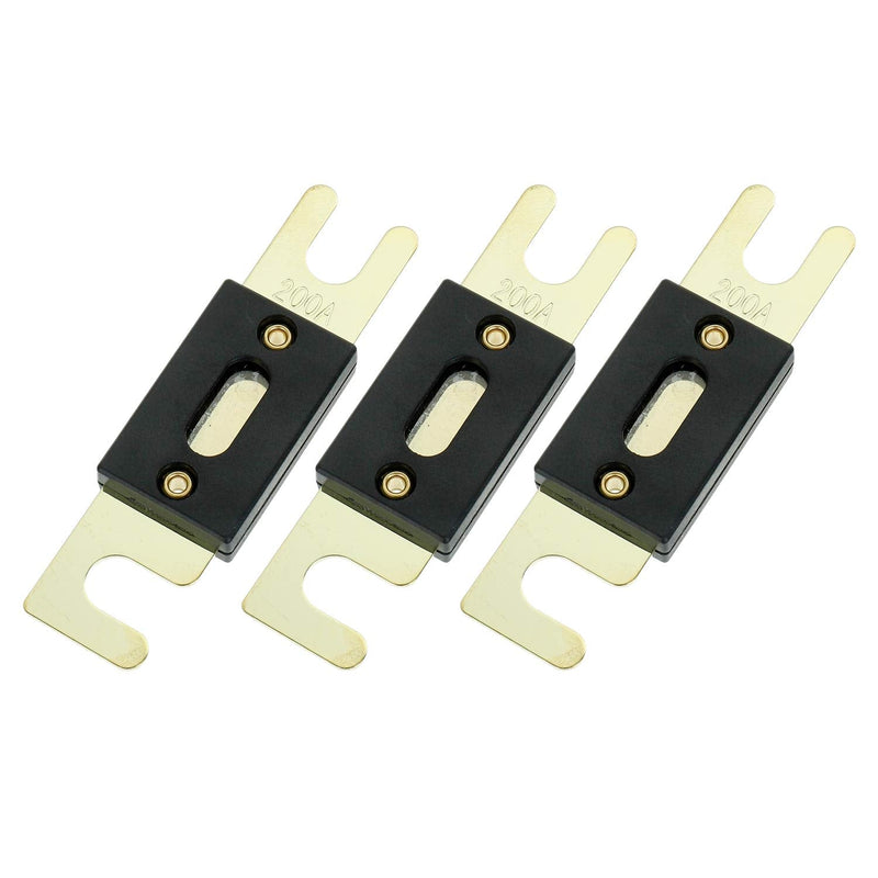BOJACK 200 Amp 32 VDC ANL Blade Fuse for car Audio and Video System (Pack of 3) 200A