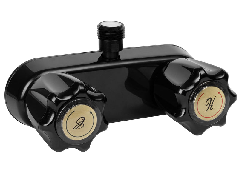 RV Shower Faucet, RV Camper Shower Faucet Replacement, 4” Shower Valve Diverter Assembly Kit, Bathroom Shower Mixing Valve Control for RV Camper Van Travel Trailer Motorhome, Black