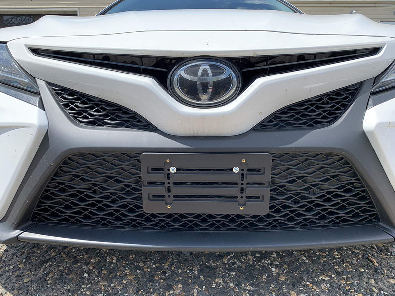 Front Bumper License Plate Bracket for Toyota Camry Camry Hybrid 2018-2025, Plate Holder Set w Unique Screw Bolts & Wrench Kit, License Tag Mounting Kit, Quality Plate Holders, Car Accessories