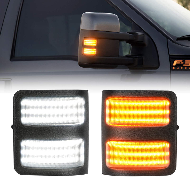 SUPAREE LED Sequential Switchback Side Mirror Marker Running & Turn Signal Light fit For 2008-2016 F250 F350 F450 F550 Super Duty Running light and Turn signal Aftermarket Replacement