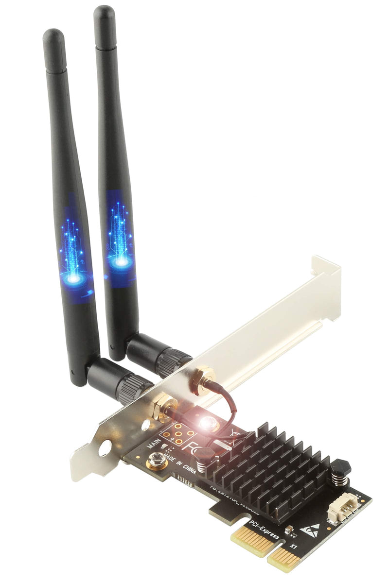 Ubit AC1200 PCIe WiFi Card for PC with BT 4.2 | Dual Band Wireless Network Adapter WiFi Card with Heat Sink Technology | for Gaming, Browsing, Streaming etc WIE7265D+BT4.2