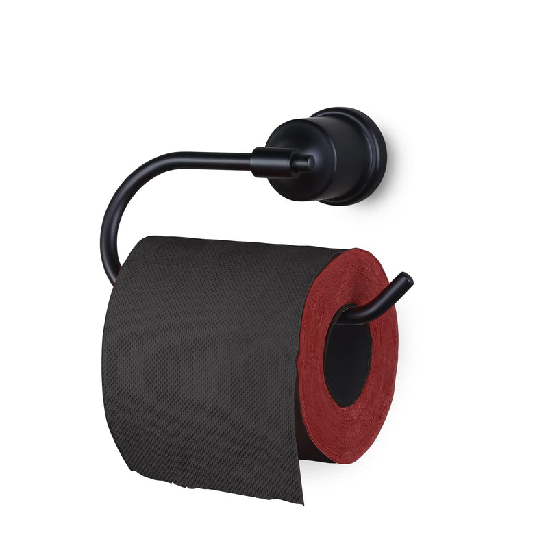 WOWOW Toilet Paper Roll Holder Wall Mount - Matte Black Bathroom Modern Toilet Papers Towels Roll Holders Wall Mounted, Stainless Steel Paper Roll Hand Towel Holders for Bathroom Kitchen Washroom Wall Black Toilet Paper Holder