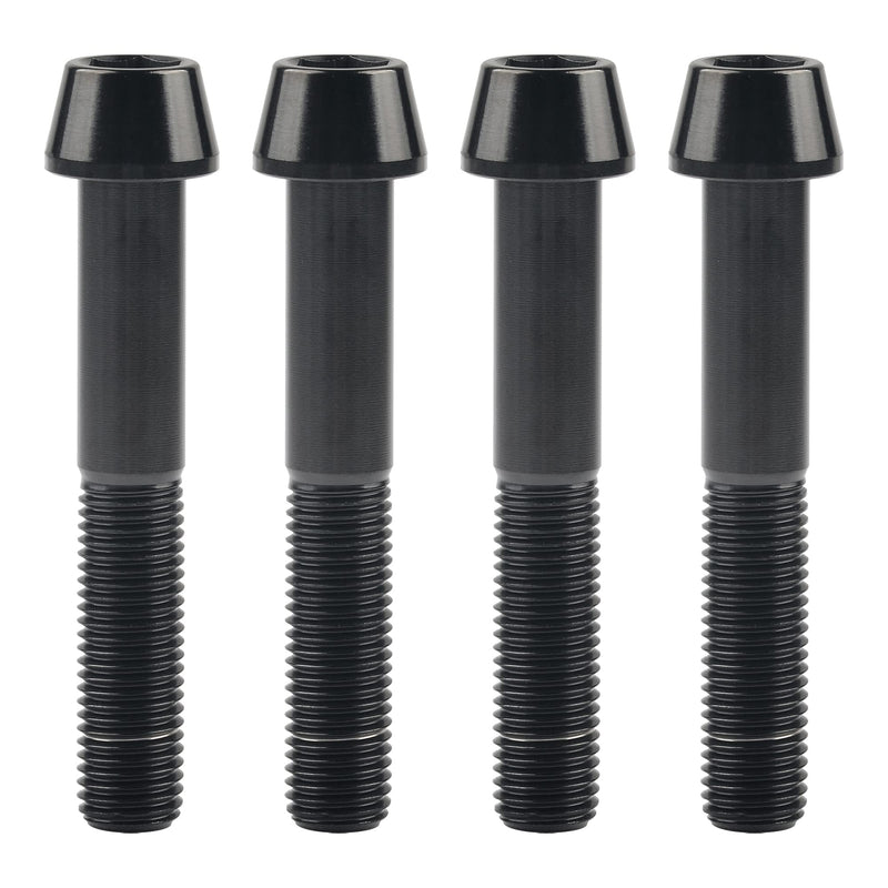 Titanium M10x20 25 30 35 40 45 50 55 60 70 80 100 Ptich 1.25 1.5mm Hex Allen Socket Head Bolt Screws Pack of 4 (M10x60mm Pitch 1.25mm, Black) M10x60mm Pitch 1.25mm