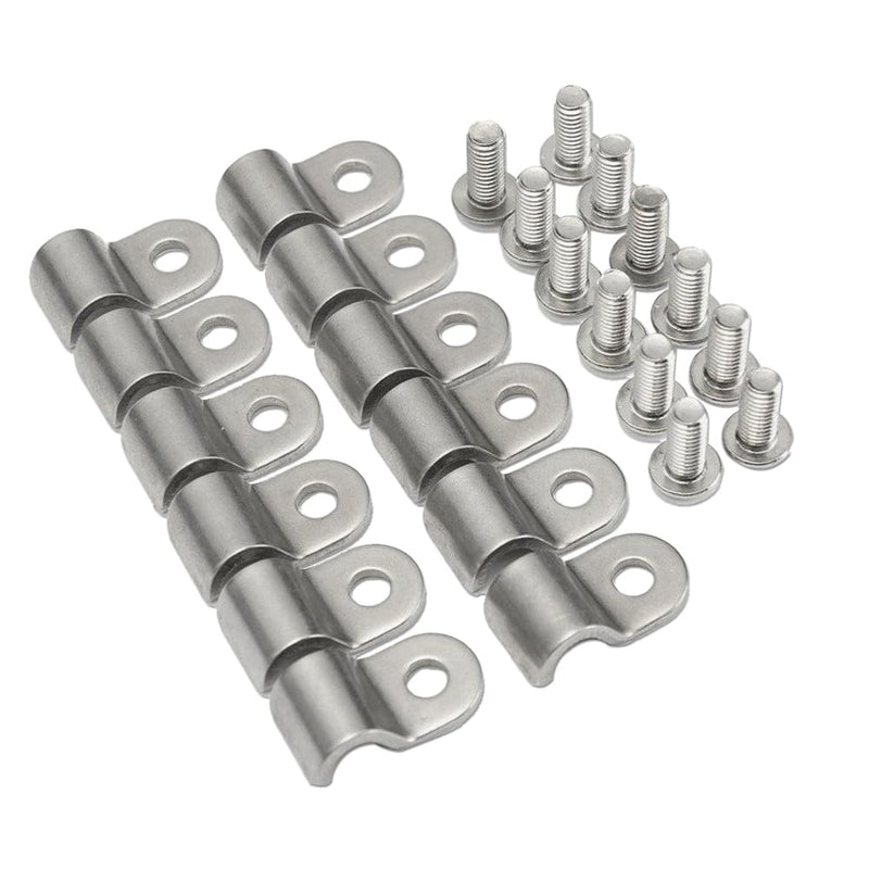 EASYBERG 3/16" Stainless Steel Brake Line Clamp with Screw Street Rod Custom Dune Buggy （24pc） 24 pcs
