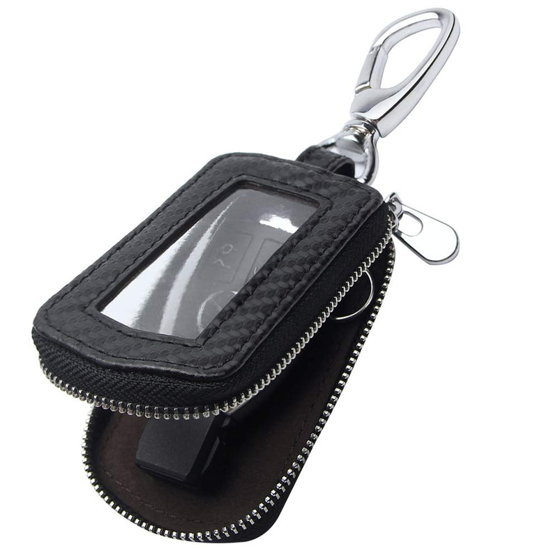 Universal Premium Car Key Fob Case Genuine Leather Car Smart Key fob Holder for Remote Key Fob Universal A-black-2