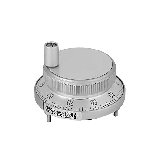 6 Terminal CNC Pulse Encoder, Electronic Pulse Generator Hand Wheel Manual Encoder, 5V 60MM(White)