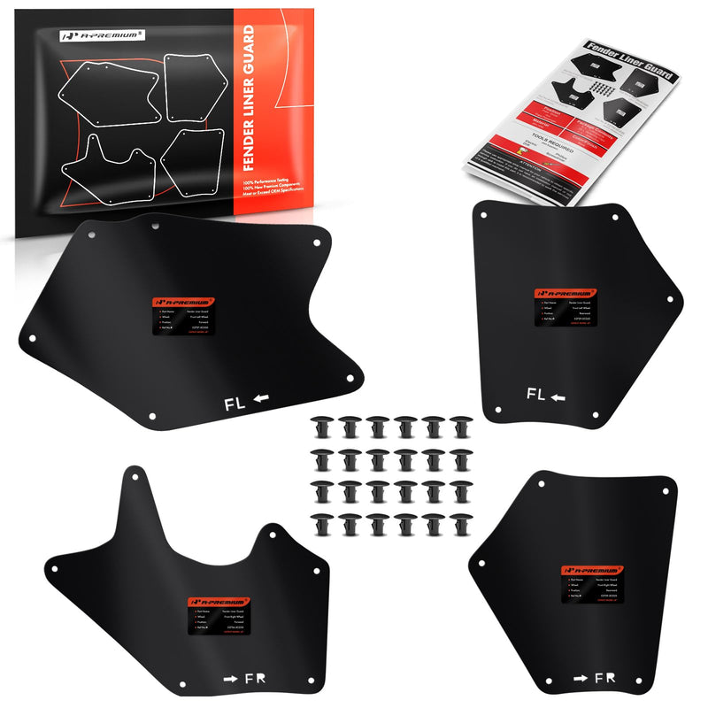 A-Premium Splash Guards Fender Liner Shields Compatible with Toyota Tundra Sequoia 2007-2020 Front and Rear 4-PC Set For Tundra Sequoia 2007-2020