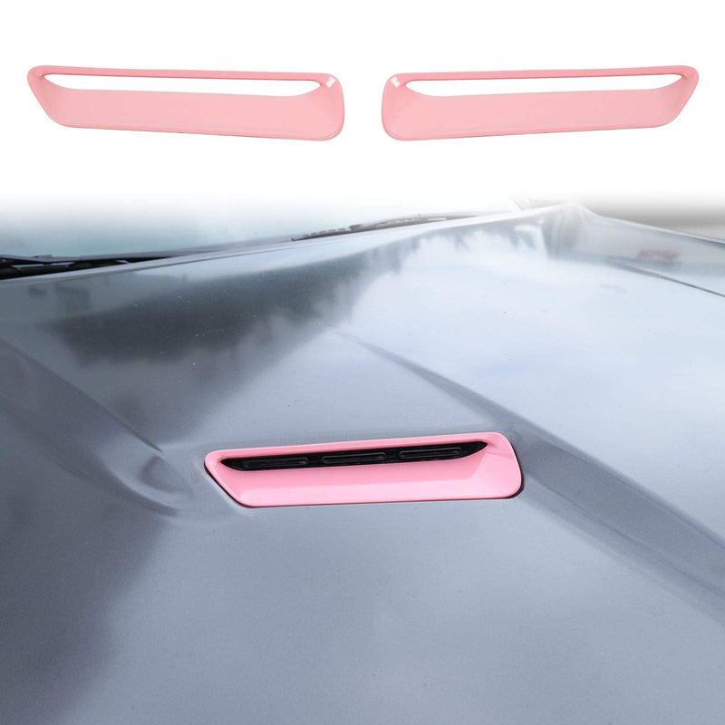 Voodonala Hood Scoop Hood Vent Air Intake Hood Air Conditioner Air Intake Outlet Trim Fit for 2015-2025+ Dodge Challenger Exterior Accessories,ABS Pink 2pcs