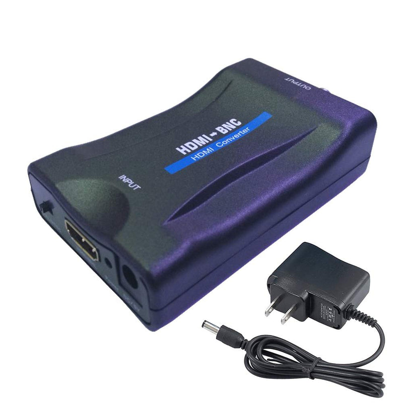 HDMI to BNC Converter Adapter - HD Digital Video in Female BNC Coax Connector Composite Box w/ 3.5mm Audio Out for DVD DVR Security Camera CVR CCTV Image Coaxial Analog CVBS Signal Monitor TV