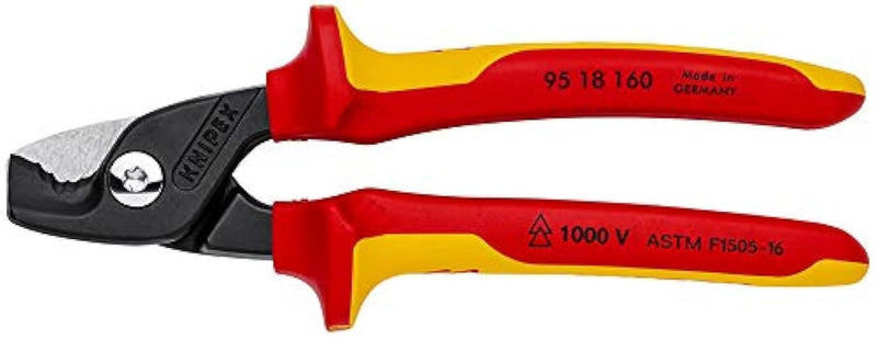 KNIPEX Tools 95 18 160 US StepCut Cable Shears, Insulated Grip 6.25-Inch, Red