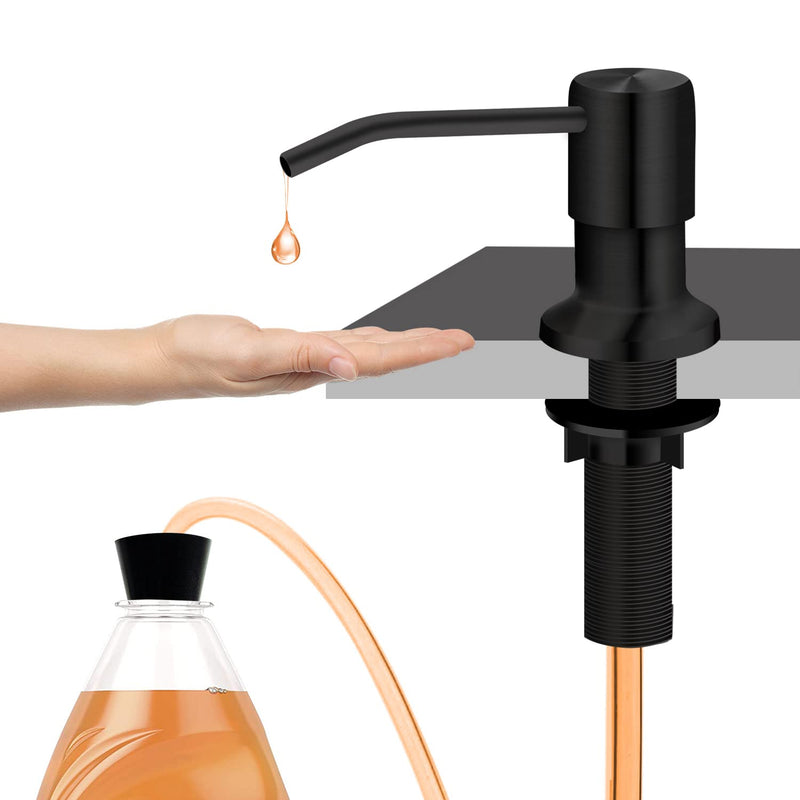 Kitchen Sink Soap Dispenser, Under Sink Soap Dispenser Pump, Good Suction Pwer, 47" Extension Tube Connect to The Soap Contaner Directly, Say Goodbye to Frequent Refills (Black) Black