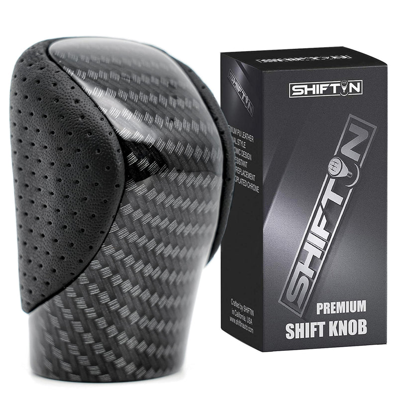 Gear Shift Knob Shifter for Lexus ES GS GX is NX RC RX 200t 300 350 3450h 450hL 350L (Punched Black Leather/Carbon Pattern) Punched Black Leather / Carbon Pattern
