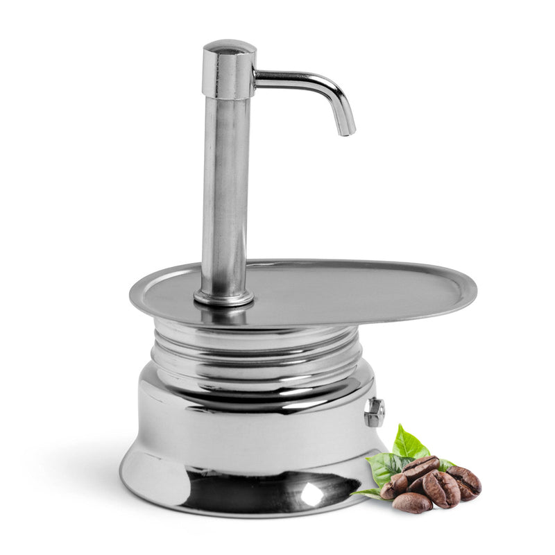 Kings County Tools Single Spout 1 Cup Coffee Maker - Stainless Steel Stovetop Espresso Maker - Italian Coffee Machine for Espresso, Cappuccino, and Mocha - Portable Brew Pot for Home or Camping Chrome