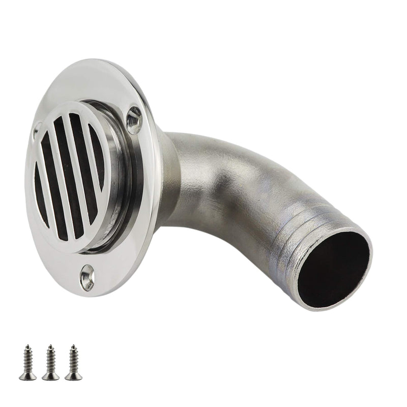 NRC&XRC Stainless Steel 316 Marine Deck Drain 1 1/2 Inch (38MM) or 1-1/4in(32MM) 90 Degree Floor Drain Scuppers With Screws