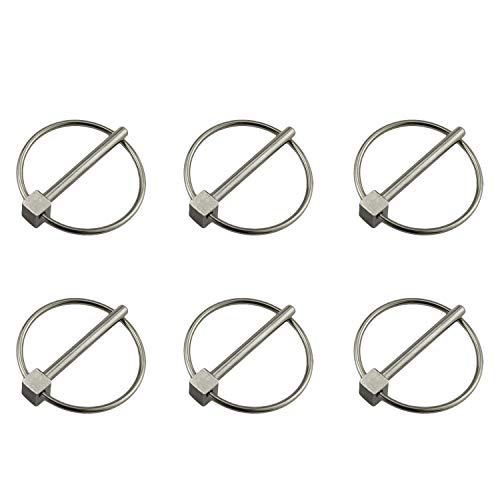 Stainless Steel 316 Lynch pins Linch Pin Dia 4.3mm(3/16in) x L 43mm(1-2/3in) with Ring 6pcs