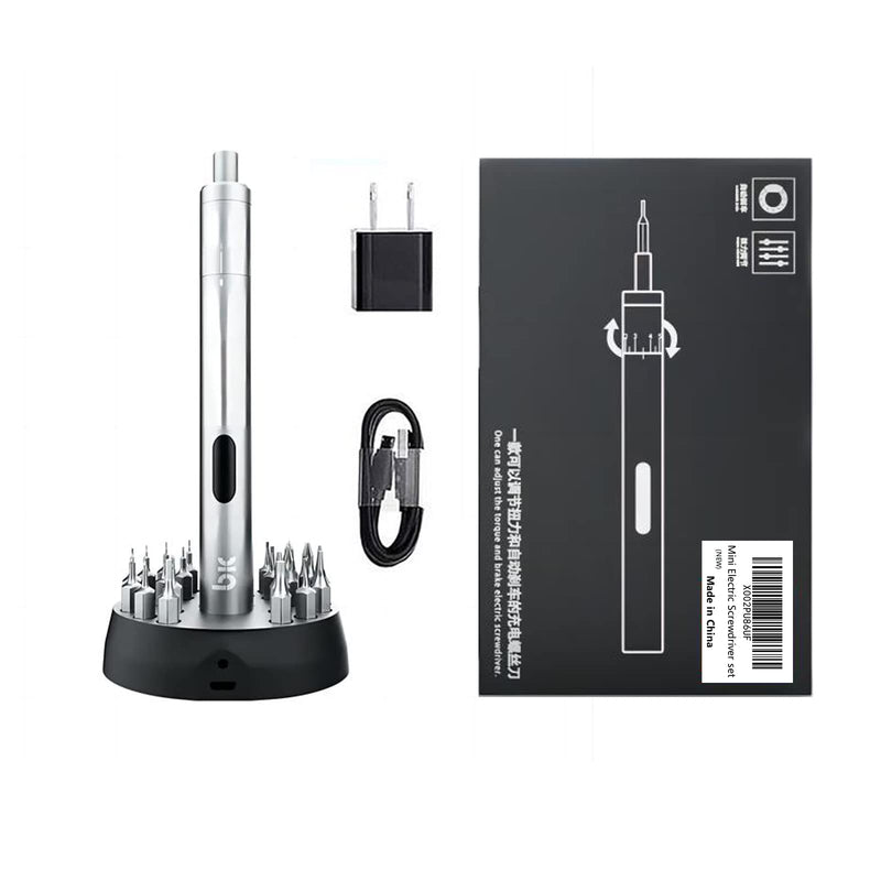 Mini Electric Screwdriver Small Portable Cordless Rechargeable with High Precision Torque Adjustable 24 Bits for Iphone Ipad Watch Camera Laptop Smartphone Macbook