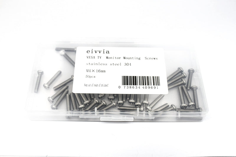50Pcs VESA TV Monitor Mounting Screws M4 x 16mm
