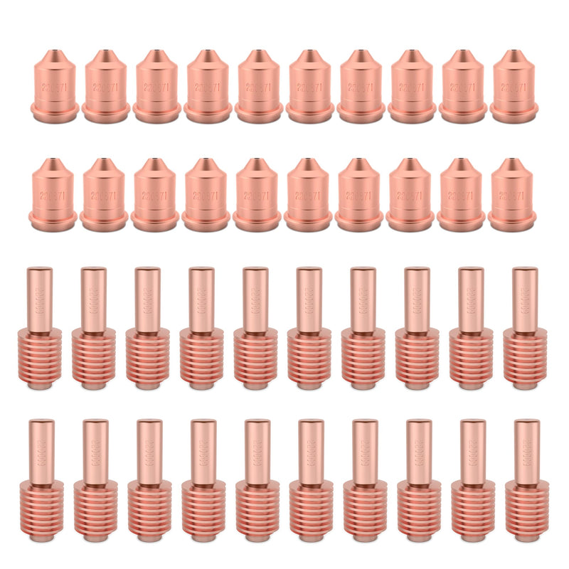 220671 Nozzle Tips & 220669 Electrode, 40Pcs Kit, Fit for PMX45 T45 Plasma Cutting Torch Consumables 220671 Nozzle Tips & 220669 Electrode, 40Pcs Kit