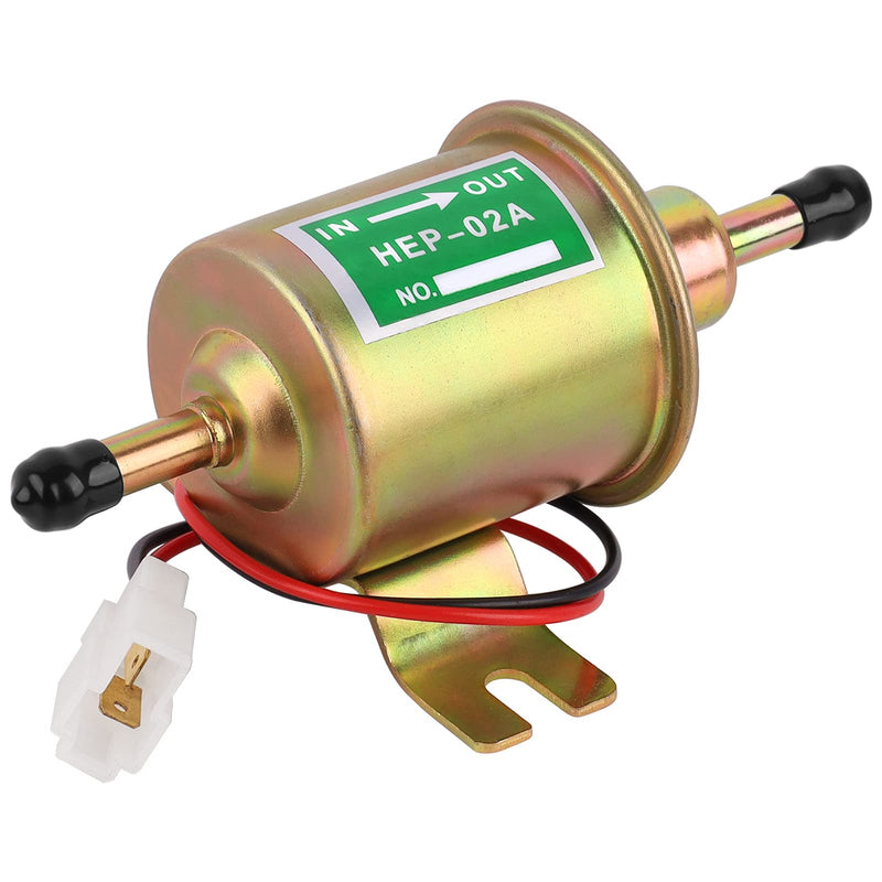 12V General Purpose Electric Fuel Pump, Low Pressure 2.5-4 PSI Inline, Gasoline Diesel Engine Gasoline Transfer Fuel Pump for Carburetor Lawn Mower Boat Carter HEP-02A