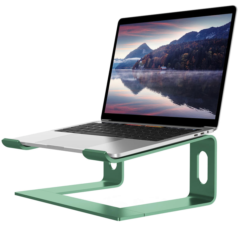 ALASHI Laptop Stand for Desk, Aluminum Computer Riser, Ergonomic Notebook Holder, Detachable Metal Laptops Elevator, PC Cooling Mount Support 10 to 15.6 Inches Notebook, Light Green G-Light Green