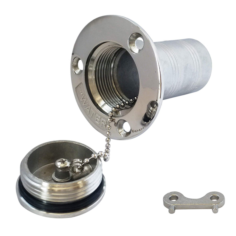 NRC&XRC New Casting 2"(50mm) Boat Water/Gas/Fuel/Waste/DEO Deck Fill/Filler with KeyCap Marine Grade316 SS Hardware for Boat Yacht Caravan,RV 2inch WATER Filler