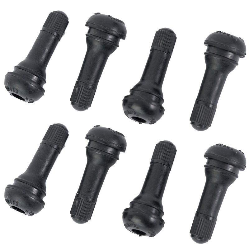 8Pcs Premium TR413 Tubeless Tire Valve Stems, Black Rubber Snap-in Tire Valve Stem, Universal for Tubeless 0.453 inches 11.5mm Rim Holes TR413-8pcs