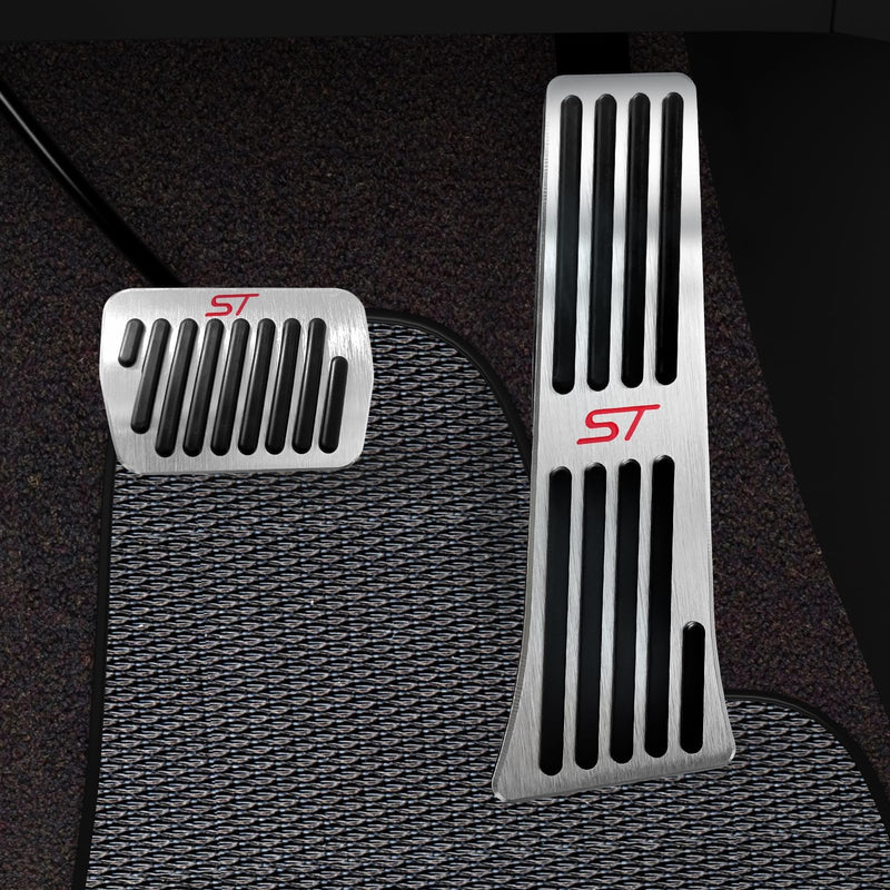 for Ford Explorer 2024 2023 2022 2021 2020 Aluminum Performance Pedals Set Non-Slip Accelerator and Brake Pedals Cover No Drill Brake Gas Accelerator Accessories 2Pcs(ST) ST