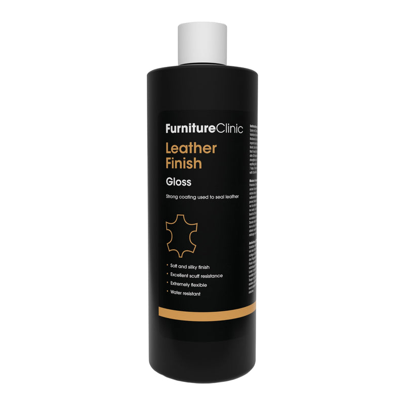 Furniture Clinic Leather Finisher Gloss | Seal & Protect | Suitable for Leather Sofas, Car Interiors, Handbags, and More | Flexible | Prevents Scratches and Scuffs | Gloss Finish (500 ml / 17 oz)