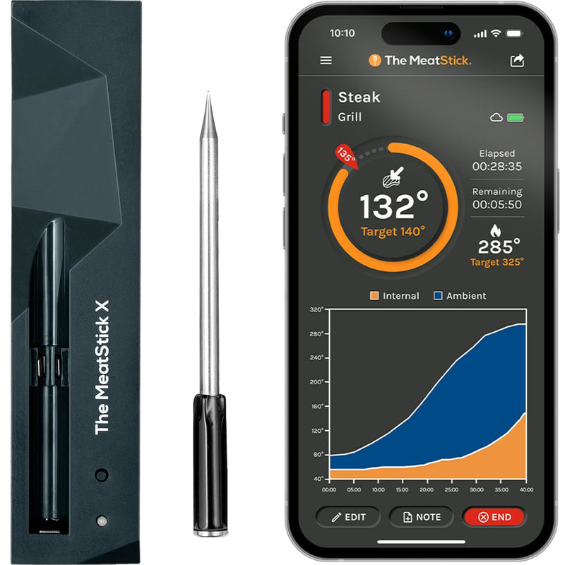 MeatStick X – Smart Wireless Meat Probe for Grilling, Smoking & BBQ | 500ft+ Bluetooth Range | Works in Oven, Smoker & Grill MeatStick X Set (500ft+ Range)