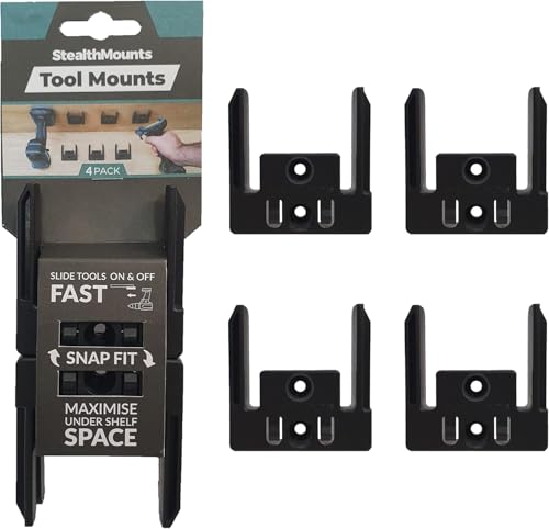 StealthMounts Tool Holder Compatible with Makita 18V LXT (4 Pack) - Black | StealthMounts Tool Mounts | Made in the UK