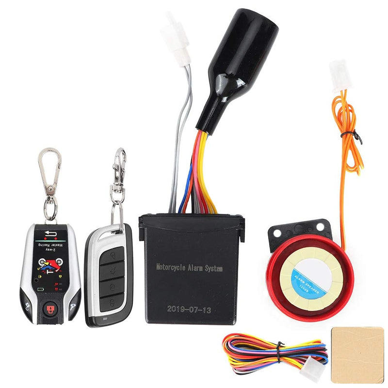 Acouto Motorcycle Alarm System Anti Theft,2 Way Remote Alarm Horn Security System with Engine Start Function for Motorcycle