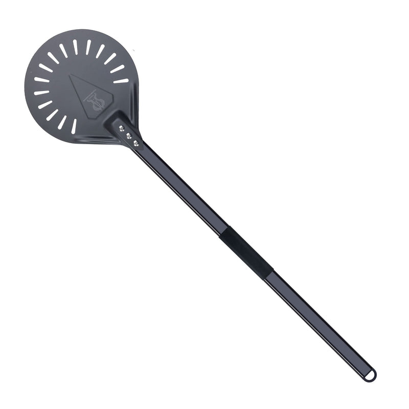 Pizza Turning Peel 9 Inch Round Aluminum Pizza Turner Perforation Pizza Peel with 40 Inch Long Handle Outdoor Pizza Oven Accessories